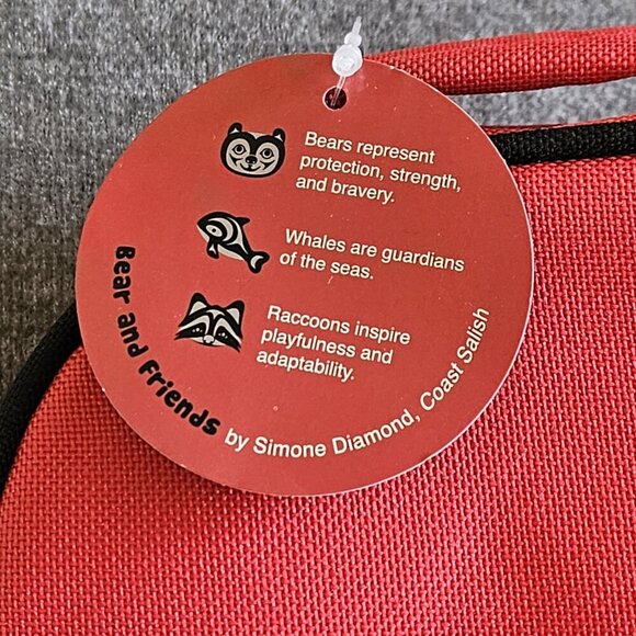 Native Explore Insulated Lunch Bag Red Zip Up Bear And Friends By Simone Diamond - Picture 14 of 15